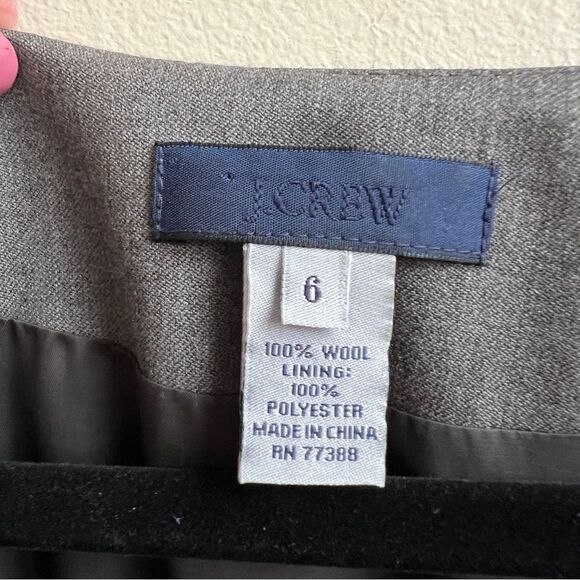 J. Crew Heidi 100% Wool Plaid Surplice Sheath Knee-Length Dress gray Size 6 - Picture 5 of 5